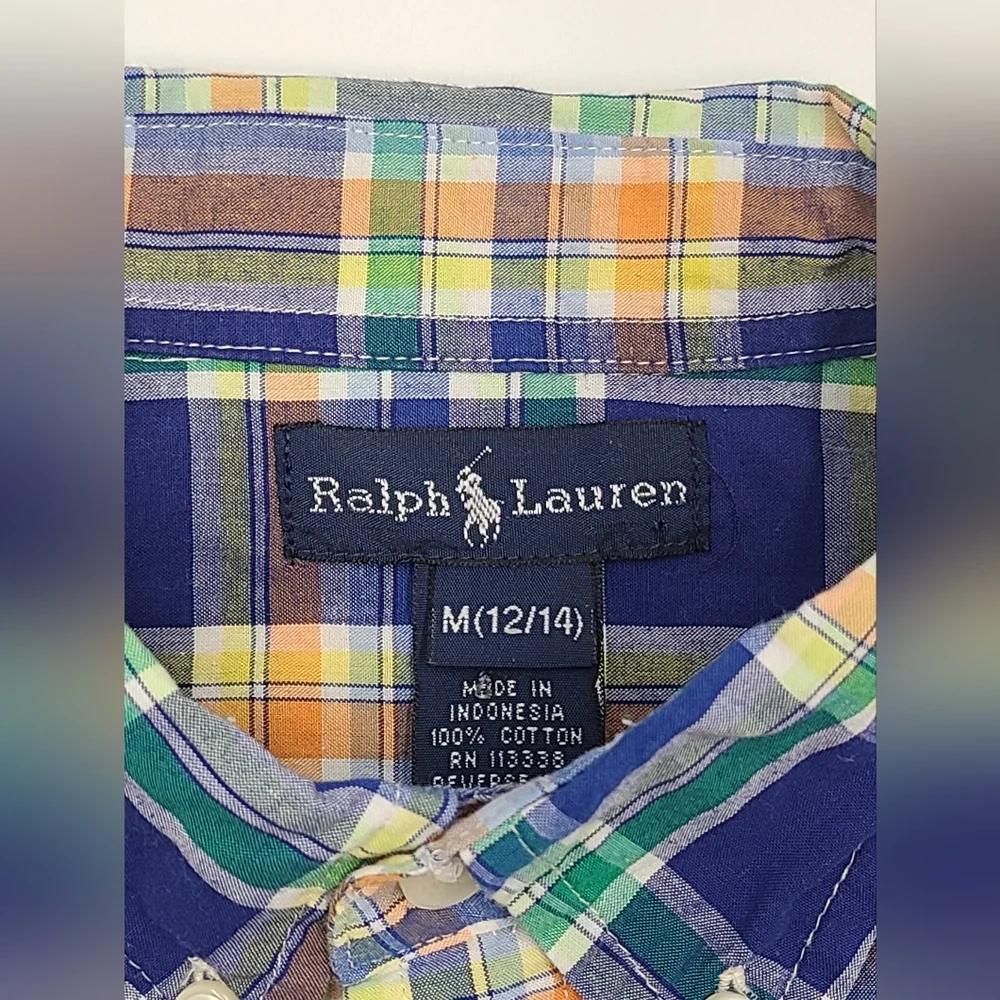 Ralph Lauren plaid button